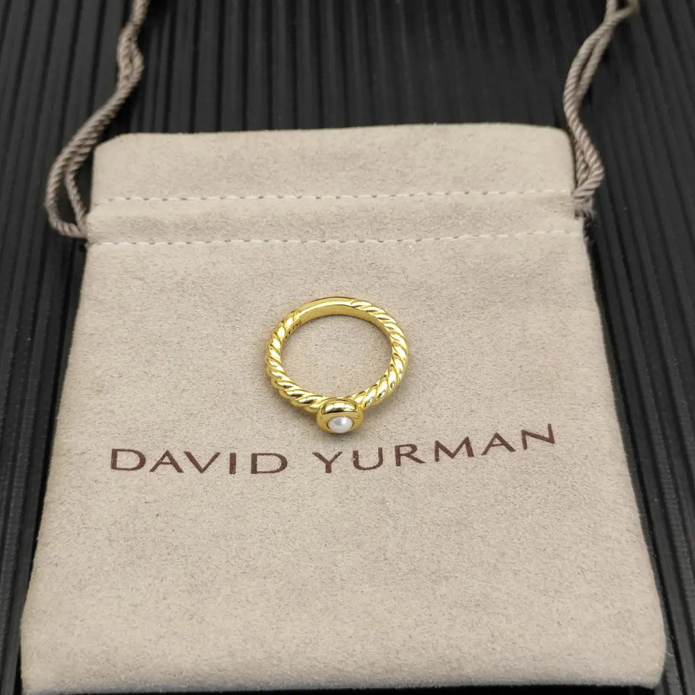 David Yurman Two-tone Small Cable Black Ring